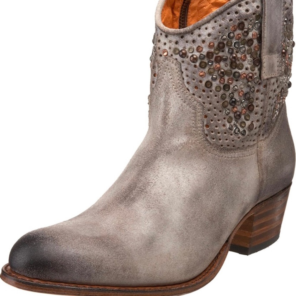 Frye Deborah Studded Short Boot Distressed Grey